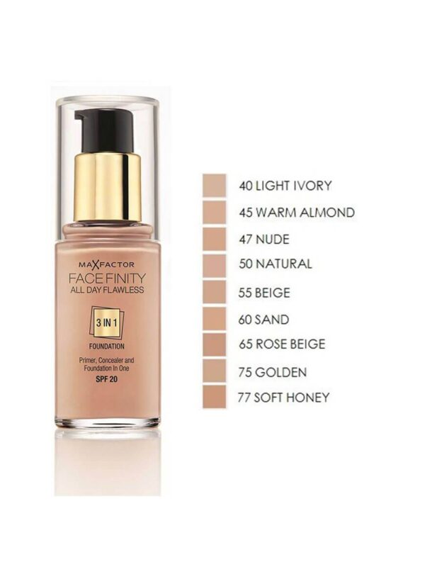 Max Factor Facefinity All Day Flawless 3 In 1 Foundation All Shades