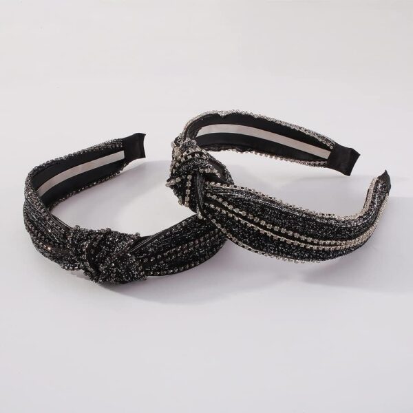 Blanche Shimmer Headband (Black & Silver)