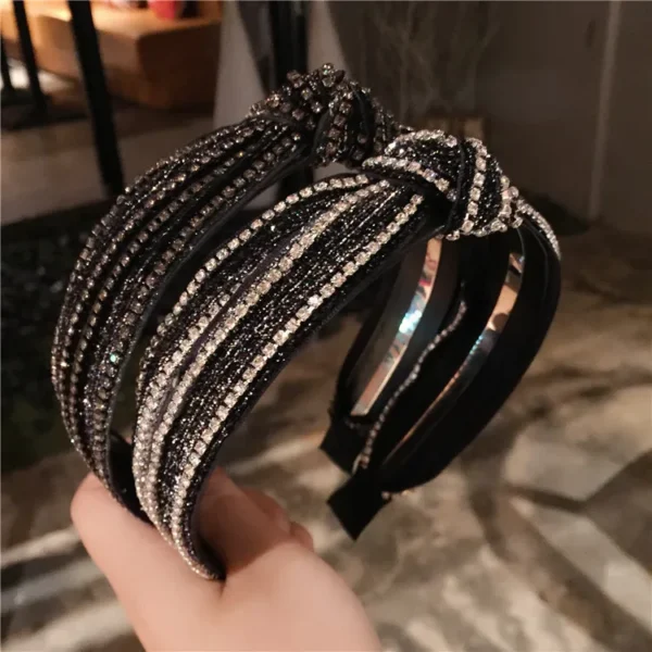 Blanche Shimmer Headband (Black & Grey)