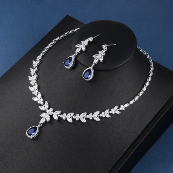 Set Emma Blue Zirconia Necklace & Earrings