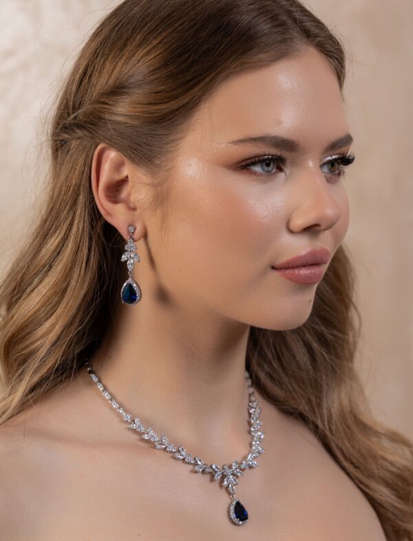 Set Emma Blue Zirconia Necklace & Earrings