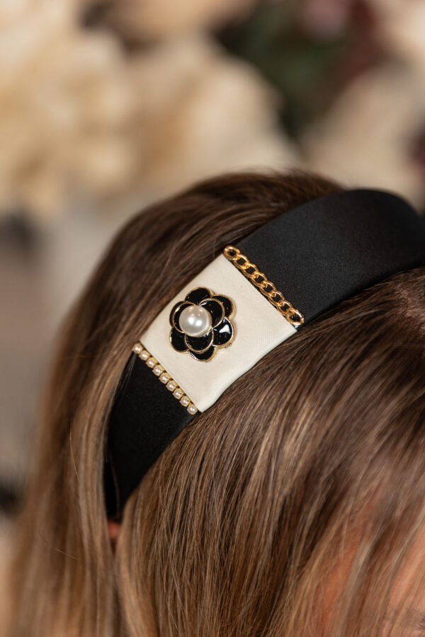 Valentina Flower Black Headband