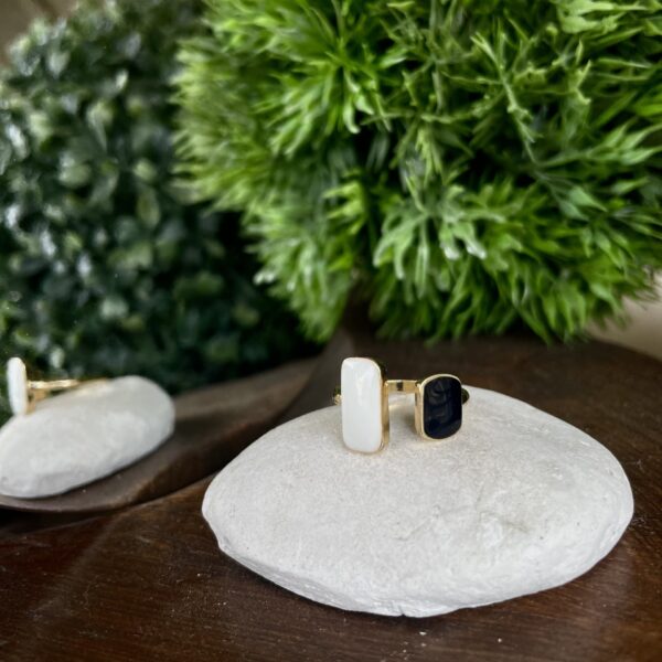 Harmony Βlack/White Plated ring