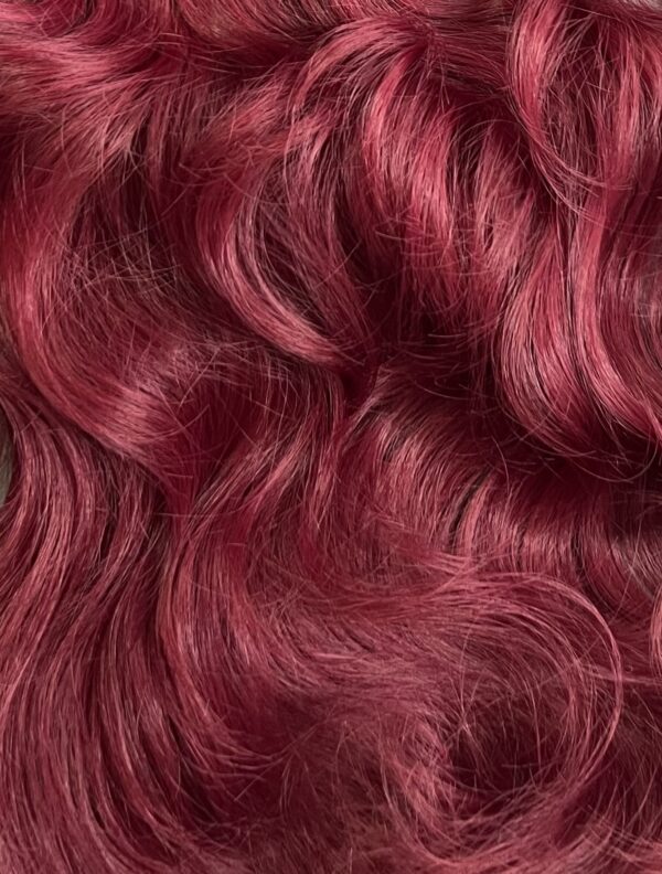 Μακριά συνθετική περούκα Κόκκινο σκούρο χρώμα