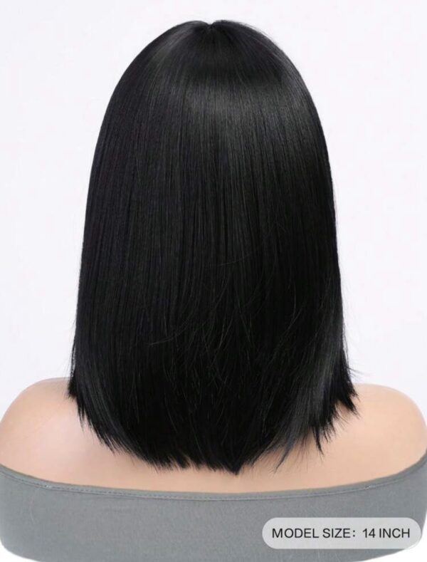 Συνθετική περούκα Καρέ Μαύρο χρώμα