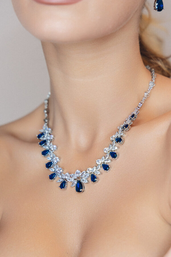 Set Milena Blue Zirconia Necklace & Earrings