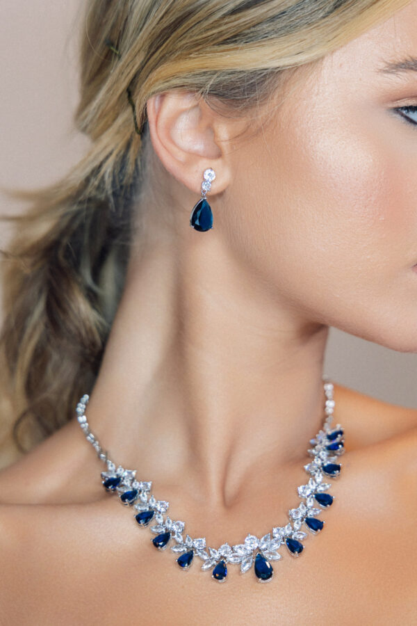 Set Milena Blue Zirconia Necklace & Earrings